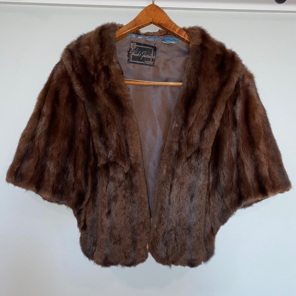 Vintage Genuine Real Fur Stole Shawl Wrap One Size Fits Most